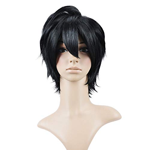 HOOLAZA Schwarze Kurze Gerade Schwanz Anti Warping Cosplay Perücke Mein Kleines Monster Yoshida Haru Cosplay Perücke(EINWEG) von HOOLAZA