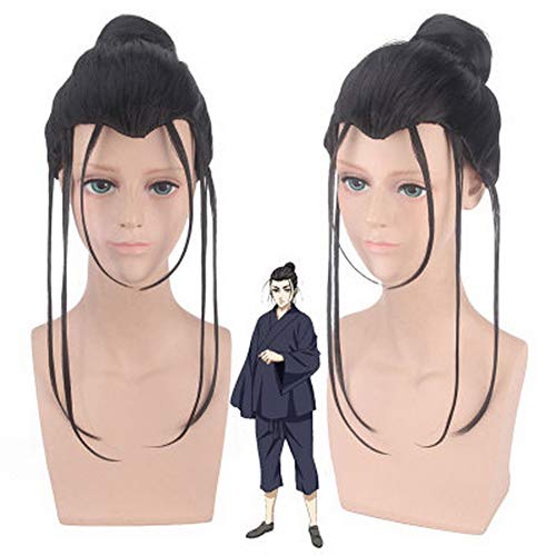 HOOLAZA Schwarze kurze gerade Perücke 35 cm der Ausgestoßene unter einer Person Wang Ye Cosplay Perücke von HOOLAZA