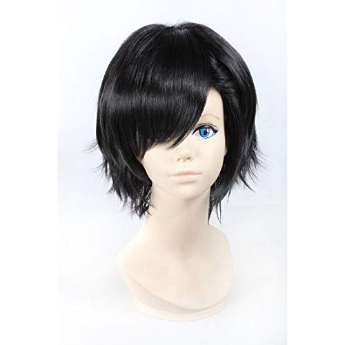 HOOLAZA Schwarze kurze gerade Perücke Kagerou Project Seto Kosuke für die Halloween Party Cosplay Perücken(EINWEG) von HOOLAZA