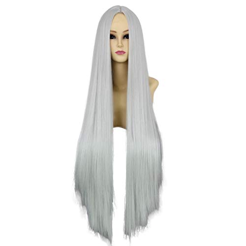 HOOLAZA Silber Weiß Lange Gerade Mitte Trennwand Cosplay Perücke Fate Zero Irisviel Von Einzbern Cosplay Perücke(EINWEG) von HOOLAZA