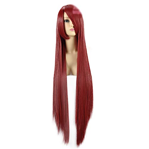 HOOLAZA Weinrot Lange Gerade Cosplay Perücke Steins Tor Makise Kurisu Christina Cosplay Perücke(EINWEG) von HOOLAZA