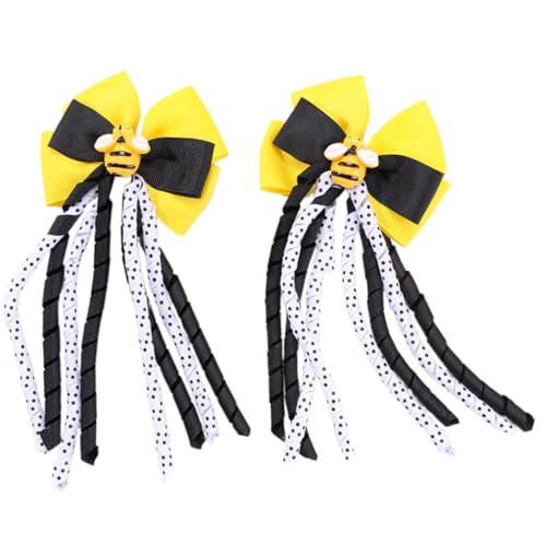 2 x bequeme Blumenschleifen, Haarspangen verleihen jeder Frisur einen Cartoon-Touch, bequemes Haar-Accessoire für Damen von HOOLRZI