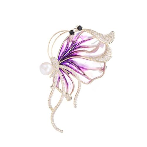 Anspruchsvolle Schmetterlings-Brosche mit Strasssteinen, Kunstperlen, modische Anstecknadel, Kleidung, Accessoire, Kleid, Schmuck, leichte Legierung, Brosche, Einheitsgröße, Wie beschrieben von HOOLRZI