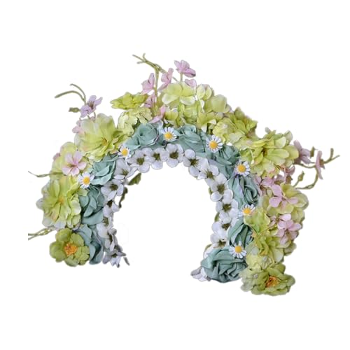 Brautgirlanden Blumenkrone Hochzeit Blume Stirnband Strand Kranz Haarband Mädchen Haarschmuck Frauen Kopfreifen Requisiten von HOOLRZI