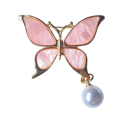 Elegante Schmetterlings-Brosche mit Perlen-Designs, tropfende Wassertropfen-Form, Legierungsmaterialien, für Damen, modisches Accessoire, Statement-Brosche, Einheitsgröße, Wie beschrieben von HOOLRZI