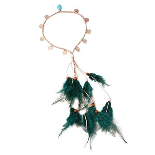 Gefedertes Stirnband im ethnischen Flechtstil für Damen, indischer Stil, Stirnband, Strandurlaub, Haarschmuck von HOOLRZI