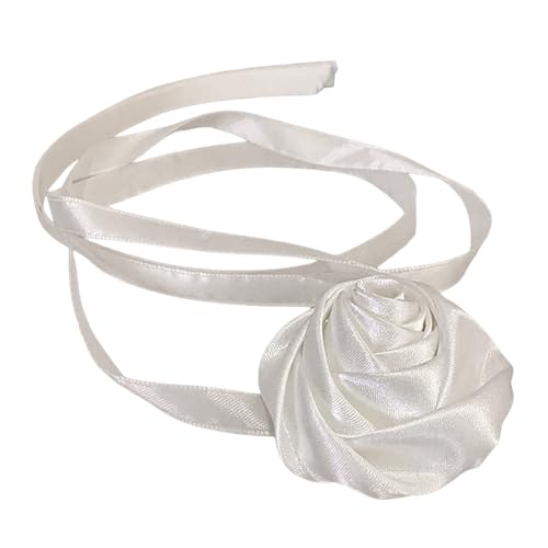 HOOLRZI Blumenhalsband, stilvolle Rosenblüten-Halskette, Simulationsblumenband-Halskette, Damen-Schlüsselbeinkette, auffälliges Halsband-Zubehör von HOOLRZI