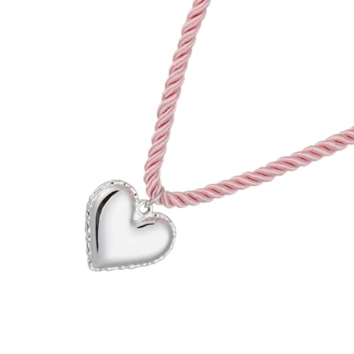 HOOLRZI Halskette mit Herz-Anhänger, einfache Schleife, Schmuck, Legierung, Textur, geeignet für Musikfestivals und Modenschauen, Mode-Frauen, Einheitsgröße, Wie beschrieben, Wie beschrieben von HOOLRZI
