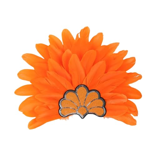 HOOLRZI Handgefertigtes gefiedertes Haarband mit funkelnden Pailletten, Kostüm, Kopfbedeckung, glitzernde Kopfbedeckung für Halloween und Themenveranstaltungen von HOOLRZI