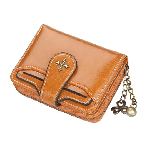 HOOLRZI Leder Brieftasche Frauen Kurze Brieftasche Tasche Karte Halter Mode Leder Geldbörse Quasten Zipper Brieftasche Tragbare Dame Geld Handtasche von HOOLRZI