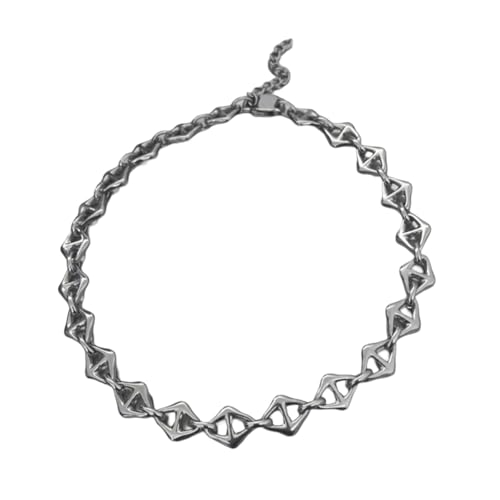 HOOLRZI Schlichte geometrische Halskette mit stabiler Legierungskonstruktion, geeignet für den täglichen Gebrauch und besondere Anlässe, Einheitsgröße, Wie beschrieben, Wie beschrieben von HOOLRZI