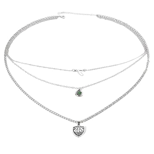 HOOLRZI Stilvolle Damen-Halskette mit dreilagigem Schlüsselbein, Legierung, Textur, kurze Halskette, geeignet für Büro- und Freizeit-Outfits, elegantes Ausschnitt-Accessoire von HOOLRZI