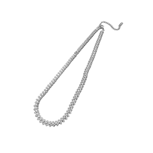 HOOLRZI Zarte Weizenspikes-Halskette in Gold/Stahlton, entworfen für Frauen, die einfachen und anspruchsvollen Schmuck schätzen, elegante Halskette, Einheitsgröße, Wie beschrieben, Wie beschrieben von HOOLRZI