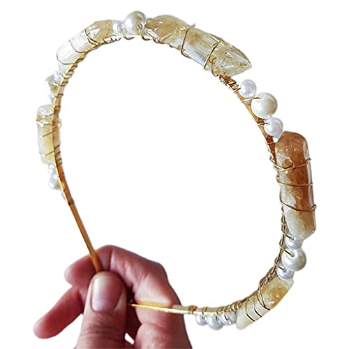 Natürliche Stein Für Quarz Kristall Stirnband Perlen Haar Hoop Böhmischen Hochzeit Party Schmuck Haar Accessor Haar Hoop von HOOLRZI