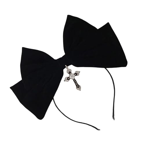 Punk übergroßer Haarreif Retro Haarband für Rockkonzerte Musik Festival Kreuze dunkel dunkel Kopfschmuck Unisex tragen von HOOLRZI