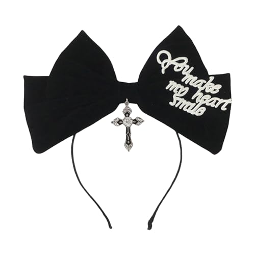 Punk übergroßer Haarreif Retro Haarband für Rockkonzerte Musik Festival Kreuze dunkel dunkel Kopfschmuck Unisex tragen von HOOLRZI