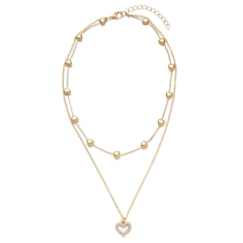 Schlichte Halskette, modischer Anhänger, Halskette, hohles Herz, Halsschmuck für jugendliche Paare oder enge Freunde, Datumsschmuck von HOOLRZI