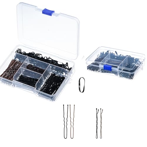 Seitliche Haarnadel-Kits inklusive Eisen-Haarnadel und elastischen Haarbändern für Frauen, verschiedene Frisuren, Flechtwerkzeug mit Box von HOOLRZI