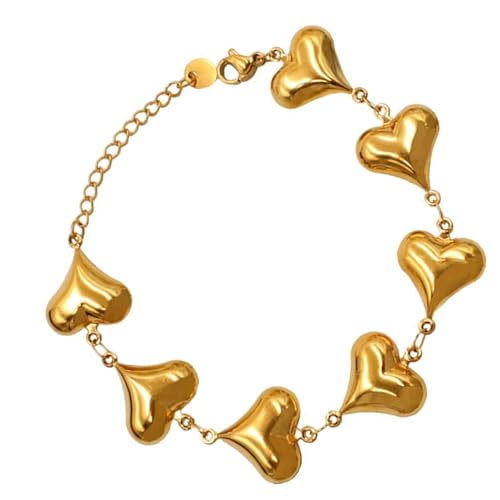 Stilvolle, hohle Herz-Charm-Halskette, Perlen, Edelstahl-Textur, hohler Schmuck für Damen, trendiges Damen-Accessoire, Einheitsgröße, Wie beschrieben, Wie beschrieben von HOOLRZI