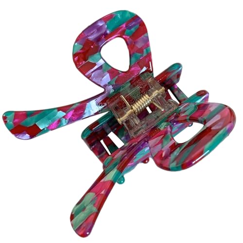 Stilvolle Haarspange für Damen, Schleifen-Optik, Haarspangen, Kopfbedeckung, Acetat, Krallenklammern, Schleife, Federklemme, Haar-Accessoires von HOOLRZI