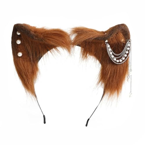 Zarte Plüsch Pelzohren Haarreifen Stirnbänder Haarbänder Party Dekoration Für Mädchen Und Damen Foto Requisiten Ohren Stirnband Erwachsene Frauen Cosplay von HOOLRZI