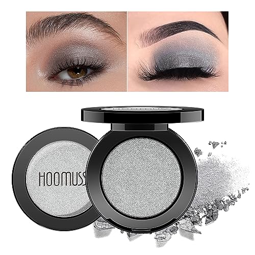 HOOMUSS Shimmer Gothic Eye Sahdow Lidschatten-Palette, Silber, einzeln, handgefertigt, hochpigmentiert und langlebig, intensive Farbe mit silbernen Augen (Silber) von HOOMUSS
