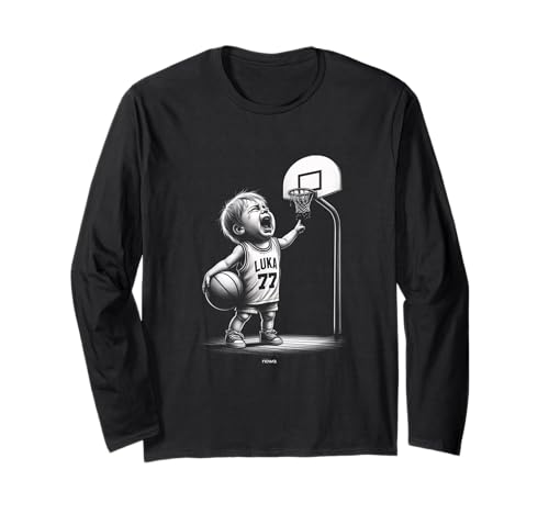 SCHREI BABY LUKA BÖSE UND WÜTEND AUF DEN BASKETBALL KORB Langarmshirt von HOOPS by nowa. BASKETBALL MOTIVATION SPORT LUKA