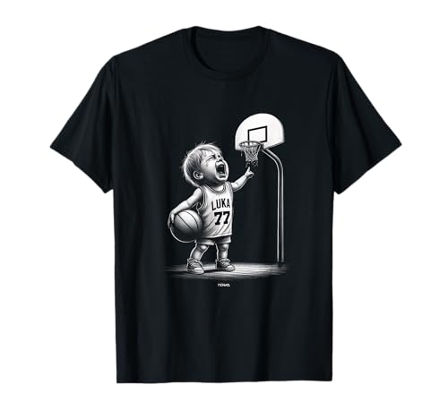 SCHREI BABY LUKA BÖSE UND WÜTEND AUF DEN BASKETBALL KORB T-Shirt von HOOPS by nowa. BASKETBALL MOTIVATION SPORT LUKA