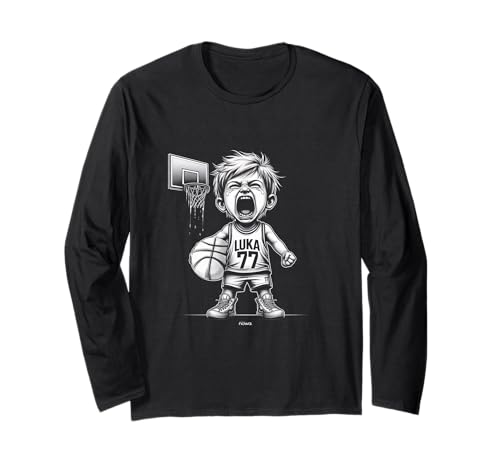 SCHREI BABY LUKA WÜTEND AUF DEM BASKETBALL PLATZ Langarmshirt von HOOPS by nowa. BASKETBALL MOTIVATION SPORT LUKA