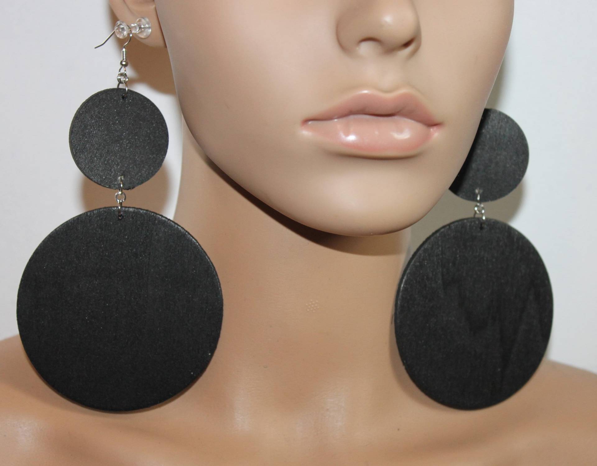 Schwarze Holzohrringe | Diva Ohrringe Große Statement Mutige Durchbohrte Post-Ohrclips Schwarze Holzohrringe | Diva Ohrringe Große Statement Mutige Durchbohrte Post-Ohrclips von HOOPTASTICEARRINGS