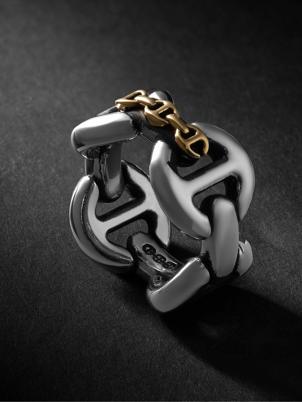 HOORSENBUHS - Affix Quad Sterling Silver and 18-Karat Gold Ring - Men - Silver - 9.5 von HOORSENBUHS