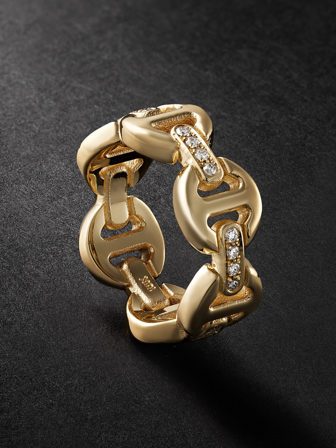 HOORSENBUHS - Dame Tri-Link 18-Karat Gold Diamond Ring - Men - Gold - 10 von HOORSENBUHS