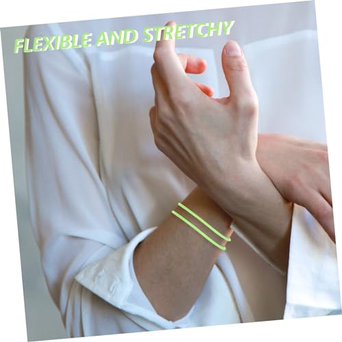 HOOTNEE 10 Stück Teiliges Leuchtende Silikonarmbänder Dünne Elastische Glow in The Dark Armbänder für Party Unisex Langlebig Grün Leuchtend für Feierlichkeiten und Events von HOOTNEE