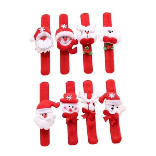 HOOTNEE 12St Weihnachtsmann-Armband weihnachtsparty accessoires weihnachtsmann kostüm santa costume weihnchtsdeko uhrenarmbänder Weihnachtsarmband Weihnachten Pat-Ring schmücken ältere rot von HOOTNEE