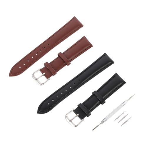 HOOTNEE 2 Sätze Rindslederarmband Rindslederarmband Für Uhren Verstellbar Retro-design Aus Hochwertigem Rindsleder Einfach Anzulegen Geeignet Für Die Meisten Uhrenarmbänder von HOOTNEE