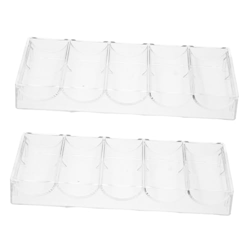 HOOTNEE 2 Stück Chip-Box Pokerkoffer aus Acryl Tabletts für Chips-Platte Pokerchip-Tablettständer Chip-Organizer Chip-Aufbewahrungsbox Chip-Fall Poker -Chip -Tablett Transparent von HOOTNEE