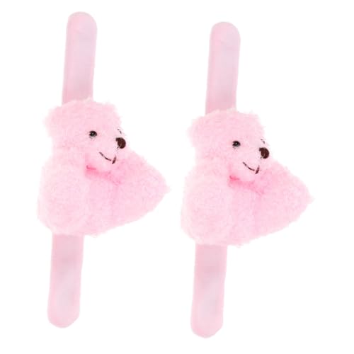 HOOTNEE 2 Stück Plüsch Slap Armband Bär Handgelenk Band für Partys Cartoon Design Party für Sicher und Langlebig Einfach zu Verwenden Lagern von HOOTNEE