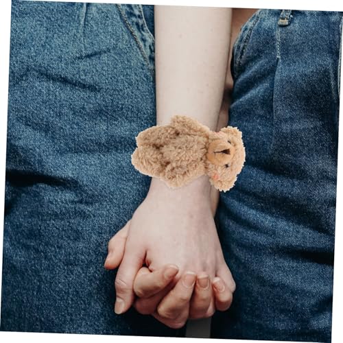 HOOTNEE 2 Stück Teiliges Plüsch Slap Armband mit Niedlichem Bärenmotiv Weiches Bequemes und Erwachsenen Handgelenksband Sicher Leicht als Partygeschenk und Klassenzimmerpreis von HOOTNEE