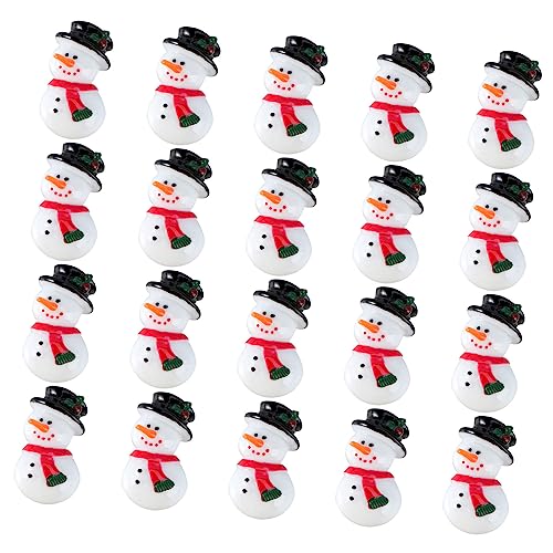 HOOTNEE 20St Dekorationszubehör für Handys handgefertigte Handyhüllendekoration weihnachtliche Mini-Schneemannfiguren kühlschrankmagnete kühlschrankaufkleber Ornament weihnachtsdeko bunt von HOOTNEE