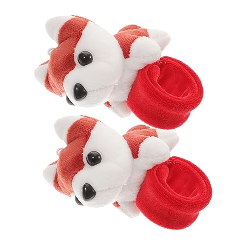 HOOTNEE 2stücke Tier-slap-armband Hund Form Party Favor Stofftier Spielzeug Hochwertiges Plüschmaterial Und Robust Glatt Und Leicht Tragen Mit Leichtem Arm Rucksack Oder Fahrradträger von HOOTNEE