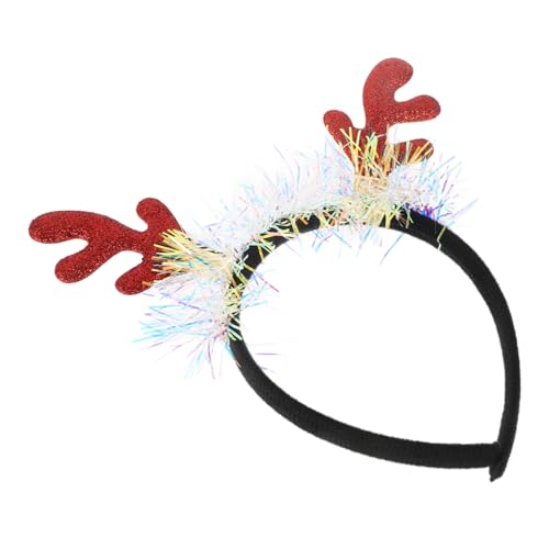HOOTNEE Rentier Stirnband Weihnachts Geweih Kopfschmuck Haarreif Party Kopfbedeckung Hirsch von HOOTNEE