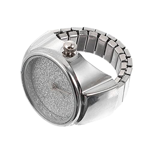 HOOTNEE Ringuhr Damen Mit Glitzer-Design Schlichte Fingerring Uhr Präzise Zeitmessung Durch Quarzwerk Passend Zu Kleidung von HOOTNEE