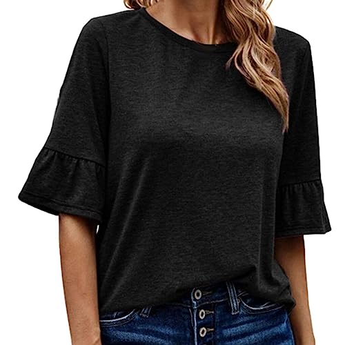 Angebote des Tages Heute Blitzangebote Damen Bluse Chiffon Elegant V-Ausschnitt Kurzarm Hemdbluse Garten Und Ich T-Shirts Damen Only Unterhemden Damen Carmen Oberteil Meine Bestellung Sale von HOOUDO