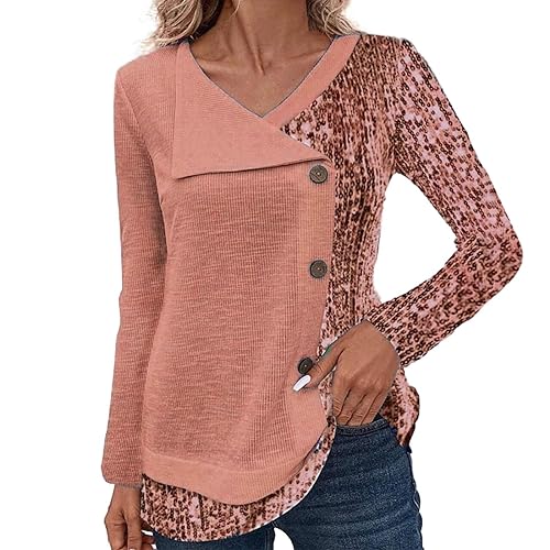 HOOUDO Angebote des Tages Sale Rotes Tshirt Damen Eng Basic Shirt Gestreift Ausgefallene Oberteile Damen Oversize Ausgefallene Kleidung Damen Top Mit Raffung Vorne Meine Bestellung Sale von HOOUDO