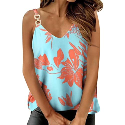 HOOUDO Damen Tshirt Angebote Aermellose Oberteile Damen Kurze Spaghetti Tops Damen Elegante Bluse Pieces Tank Top Damen Rippshirt Damen Aermellos Weite Tops Für Damen Mein Bestellung Sale von HOOUDO