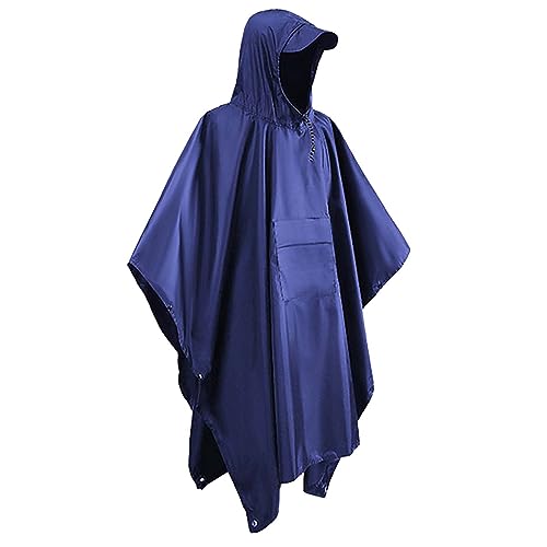 HOOUDO Regenponcho Damen und Herren Wasserdicht Regenjacken Regencape Unisex Regenponcho Fahrrad Poncho 3 in 1 Multifunktionaler Regenmantel für Jagd Picknick im Freien Trekking Camping Angeln von HOOUDO