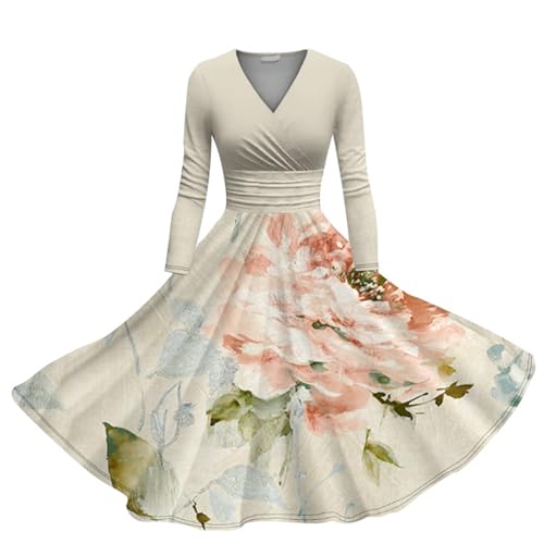 HOOUDO Sale Angebote Blitzangebote Damen und Winter Halloween Digital bedrucktes Muster Langärmeliges Hosenträgerkleid Zwei Anzug Winterkleider Langarm Sommerkleider+Günsti Sale Angebote Bestellung von HOOUDO