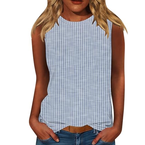 HOOUDO Sale Angebote Weißes Top Damen Tank Schwarz Traegershirt Lang Ärmelloses Mit Breiten Trägern Elegantes Outfit Trägerloses Oberteil Sommer Tshirt Locker Shirt Weiss T Rundhals Ohne Arm Bluse von HOOUDO