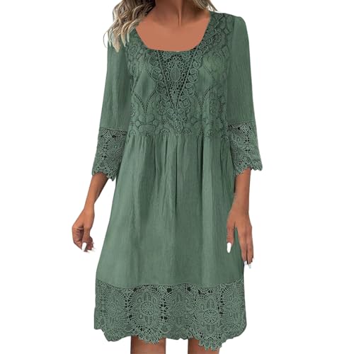 HOOUDO Tages Angebote Sale Damen/Spitze Spitze Siebenviertel Ärmel V-Ausschnitt Kleid Enges Kleid Damen Kurz Sommerkleider Auf Rechnung Ultrakurze Minikleider Schöne Strandkl Mein Bestellung Sale von HOOUDO