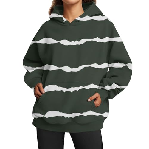 HOOUDO Damen Oversized Sweatshirt Hoodie Langarmshirt Pullover Herbstkleidung Mit Tasche Tunika Für Senioren Schwarz Baumwolle von HOOUDO
